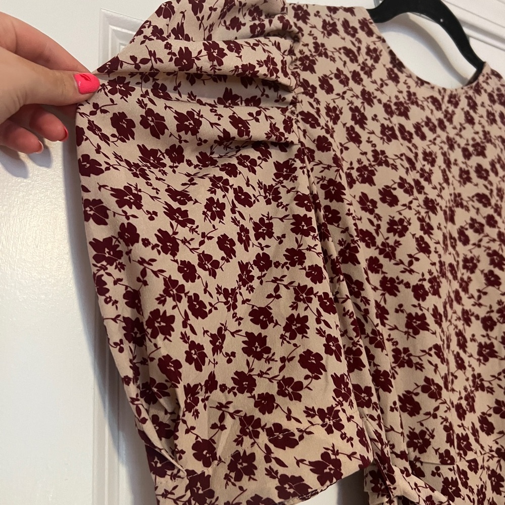 Floral Puff Sleeve Midi Dress - Picture 2 of 5